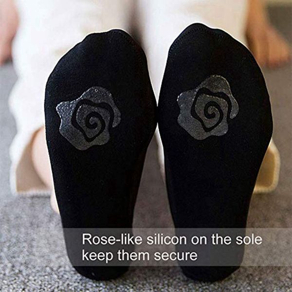 

ladies summer thin sock slippers silicone anti skid ice silk socks seamless invisible women boot socks 6 pairs /set, Black;white