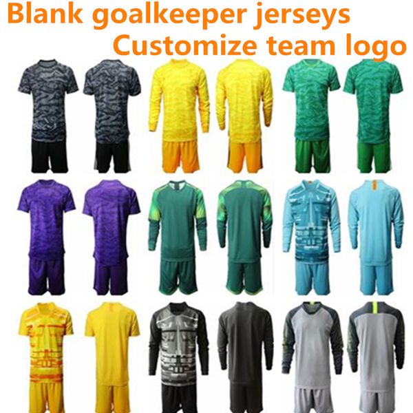 

19 20 occer jer ey goalkeeper uniform kit men goalie blank t hirt without team logo with ad nk long leeve football hirt, Black