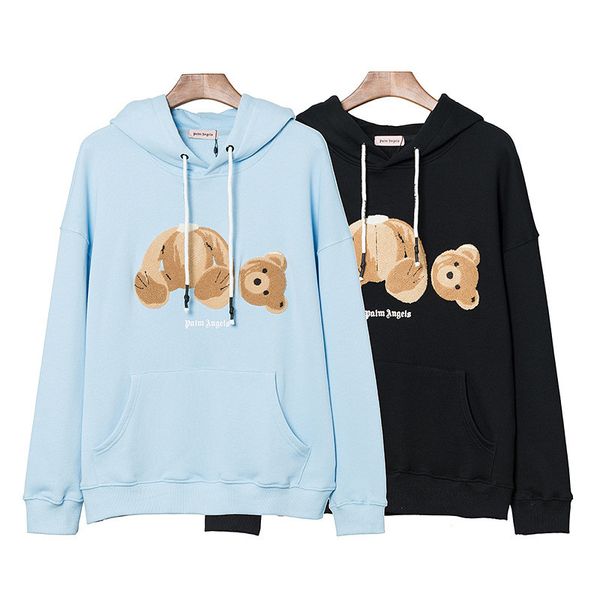 

Palm Angels Mens Designer Hoodies Flocking Beheaded Bear Womens Designer Hoodies Fashion Autumn Couple Matching Clothes
