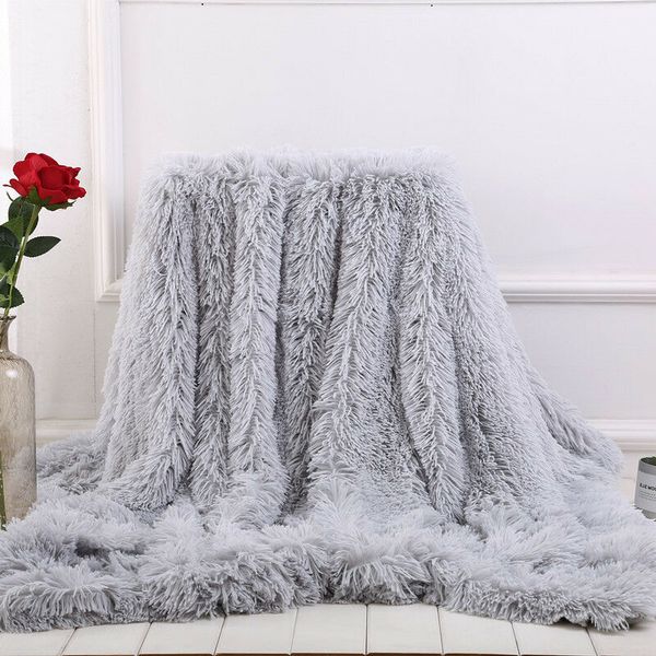 

luxury long plush blanket flannel shaggy cover blanket fleece super soft warm winter throws for bed sofa travel