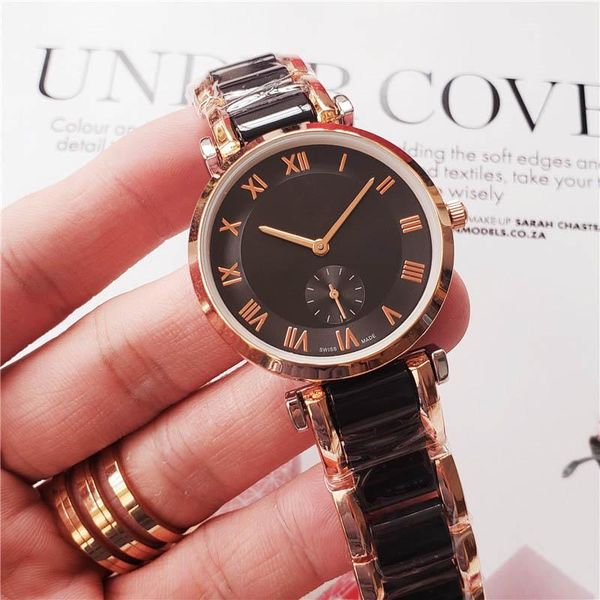 

new fashion 36mm women designer watches stainless steel roman planet ocean dial small exquisite wristwatch all subdial work girlfriend gift, Slivery;brown