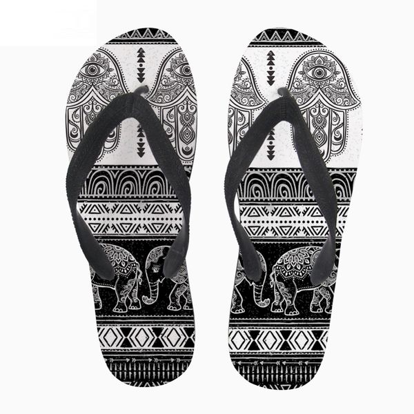 

customized 2019 new ethnic style flip flops for women summer female home/bath casual slippers woman women's flip flops ladies, Black