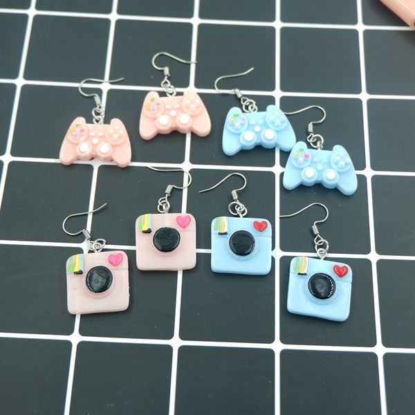 

kawaii camera game controller earrings earring costume trendy style woman girl jewelry drop shipping, Silver