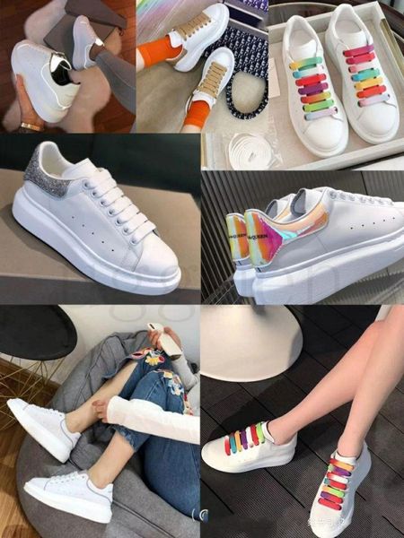 

2020 with alexander box mcqueen suede mcqueens fashion platform sneakers leather shoes shoes increase men women 36-47nlgj#, Black