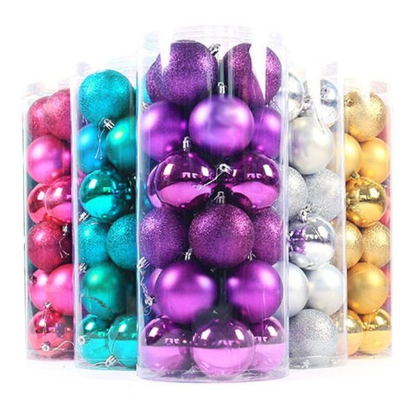 

24x round christmas balls baubles xmas tree decorations christmas ornament
