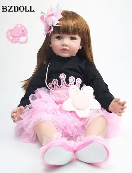 

60cm reborn toddler doll cloth body 24" vinyl limbs princess baby dolls girls birthday gift child play house toy y200413