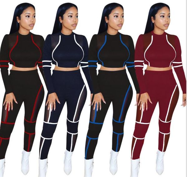 

women suits sports suit with mesh styoga set gym clothing ombre seamless shirts workout sport suit women long sleeve fitness set active wear, Gray