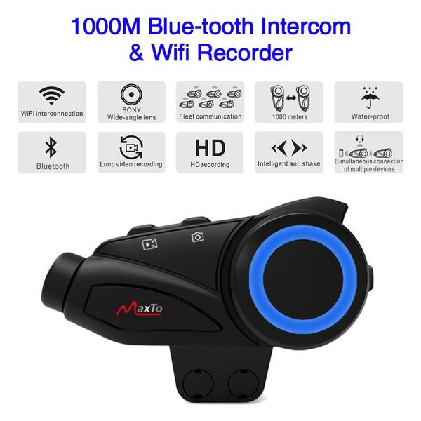 

shopping maxto m3 waterproof 6 riders motorcycle bluetooth wireless 6 riders wifi helmet intercom with sony fhd 1080p dvr