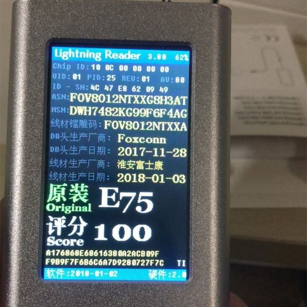 

30pc new packing box foxconn 100 genuine original 1m 3ft e75 chip data u b charger cable for iphone x 8 7 6 6 plu 5 with green label