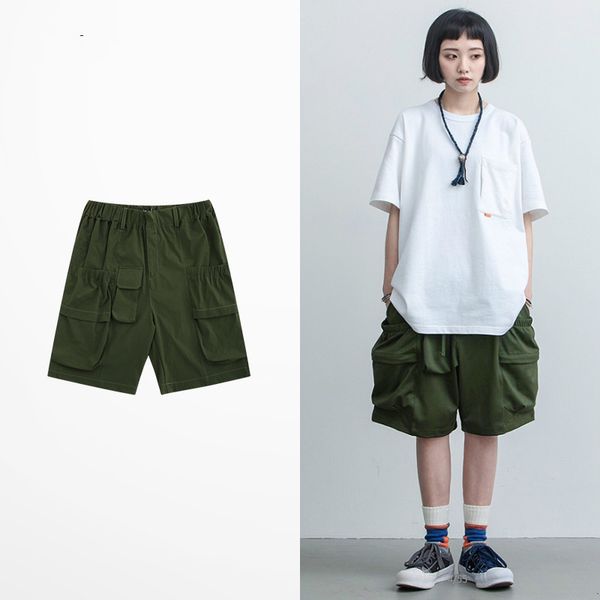 

fashion design five point short pants tide multi pockets military green color shorts male skateboard high street shorts, White;black