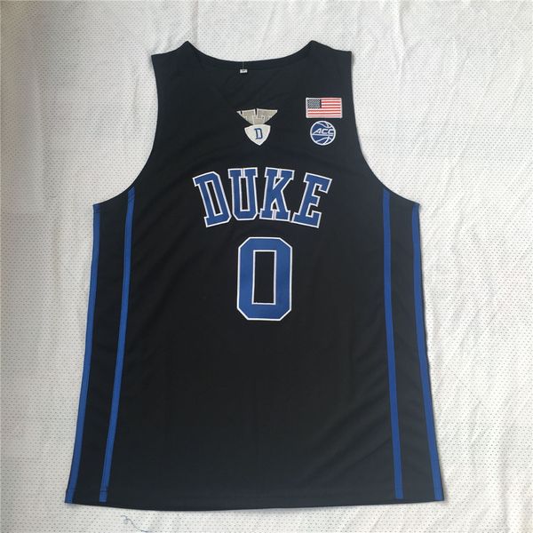 

ncaa duke blue devils #0 jayson tatum basketball jersey stitched college jersey - black