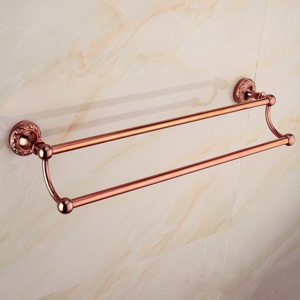 

rose gold carved robe hok toilet paper holder 60cm double towel bar andozing surface finishing bathroom hardware sets