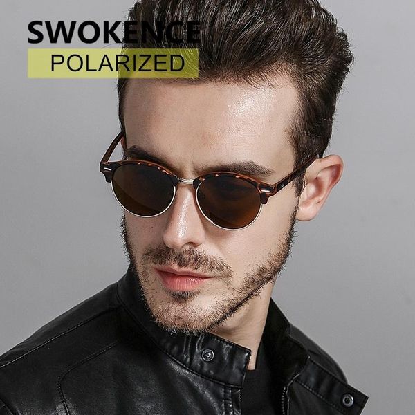 

swokence brand high grade polarized sunglasses men women fashion rivet frame goggles factory outlets all-weather blinkers sc76 mgluj