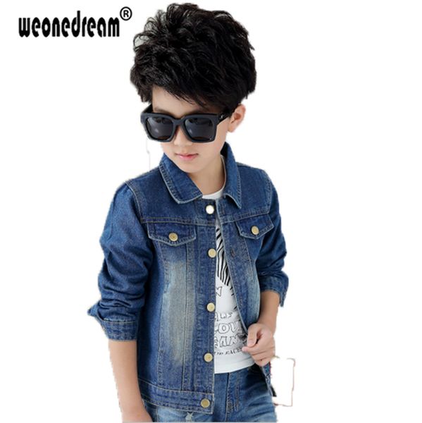 

weonedream spring autumn children's jacket denim boys jean jackets girls kids clothes baby coat casual outerwear size 90-170cm, Blue;gray