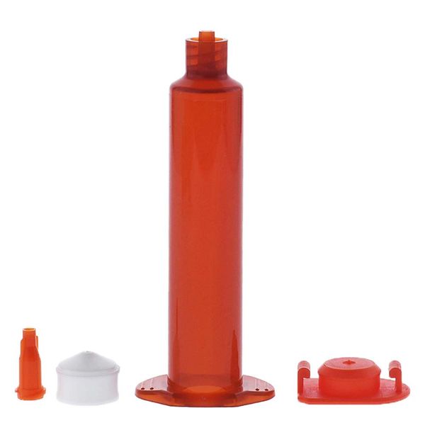 

air distribution 10cc uv amber adhesive syringe barrel sleeve, piston, end caps, hats