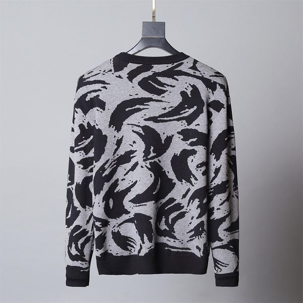 

new 2020 men's high-end design sweater pullover brand men's sweater knitwear long-sleeved design sweater winter men's wear -2, White;black