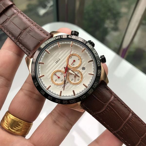 

aa3a men multi-function chronograph stainless steel quartz watch satch luxury leisure watch precise stability brand, Slivery;brown