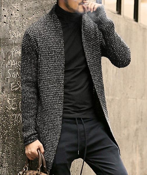 

mens sweater long sleeve cardigan males pull style cardigan clothings fashion thick warm sweaters men england style ing, White;black