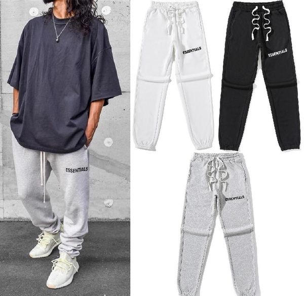 

high street summer fog trousers fear of god leisure time wei pants essentials pulling rope men and women sports pants, Black
