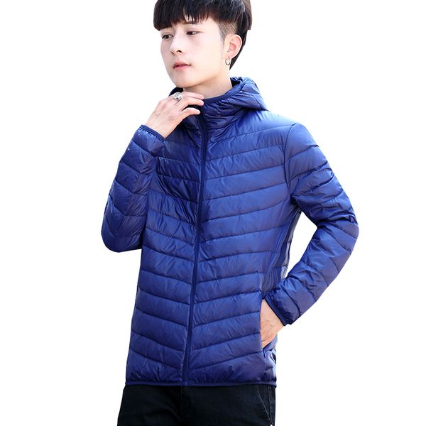 

winter new mens down coat large size male ultra light down jacket men windbreaker feather light weigt hooded winter, Black