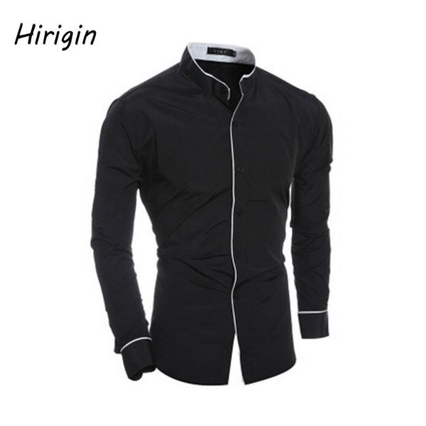 

2020 мужские роскошные формальные рубашки с длинным рукавом slim fit деловые мужские рубашки лоскутное отложной воротник блузки мужчины форм, White;black