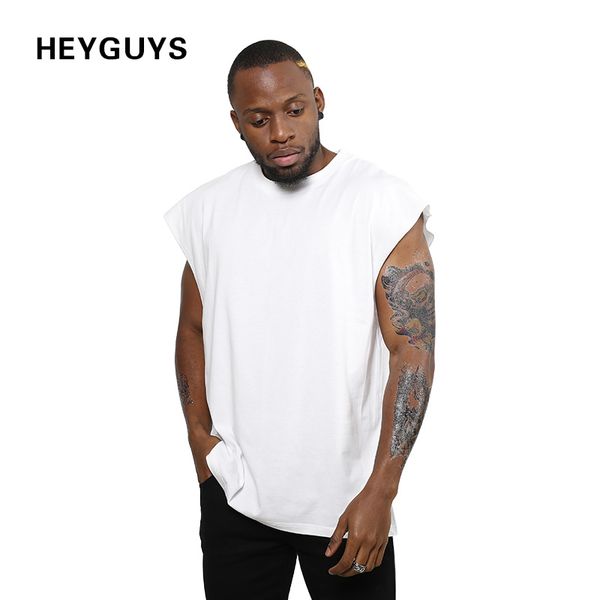 

2017 Heyguys New Design Sleeveness Fashion Hip Hop Plain Plus Short Sleeve T Shirt Brand Men T -Shirt No Sleeve Over Size Men