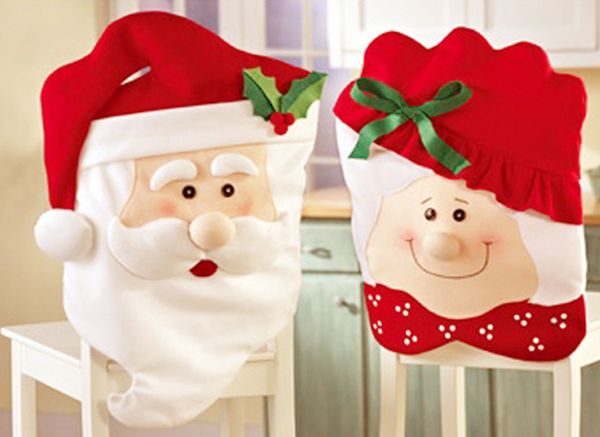 

2016 christmas supplies dining chair cover christmas decoraion mr and mrs santa claus chair decoration cover festival home decor