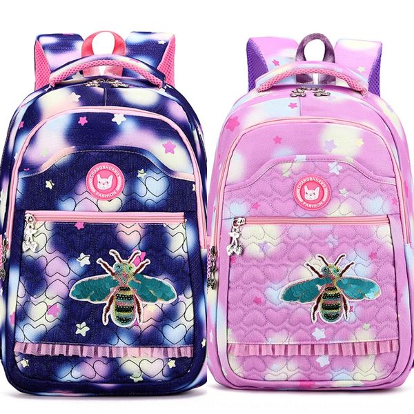 

pupil shoulder schoolbag female nylon shoulder bag 1-3-6-9 grade bee waterproof schoolbag