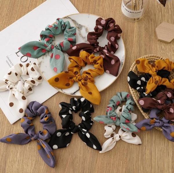 

rabbit ear hairband mom daughter bow headband dot parent child matching headwear elastic headdress hair accessories 6 colors dw5735, Slivery;white