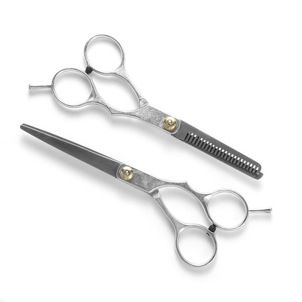 

1/2pc professional stainless steel barber flat hair cutting thinning scissors shears hairdressing hair salon styling tools kit