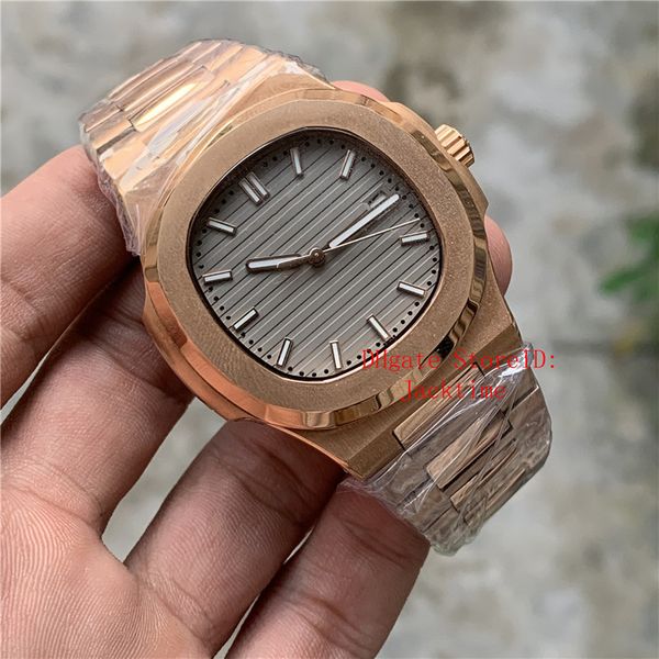 

watch a2813 movement 40mm 5711/1r 5711 mechanical transparent automatic stainless steel strap mens watches wristwatches, Slivery;brown