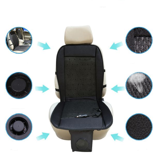 

automobile 12v/24v cool fan car seat covers universal fit suv sedans chair pad cushion with motor driving summer ventilation wh