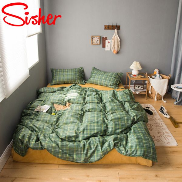 

modern plaid print cotton bedding set nordic brief duvet cover sets single  size bed linen sheet quilt covers bedclothes