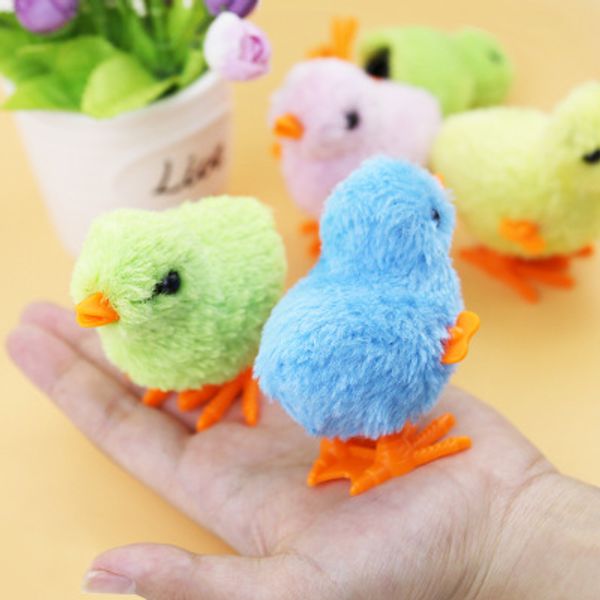 

children's cartoon chick toy winding spring chicken night market stall jumping chicken clockwork wind-u toy wholesale