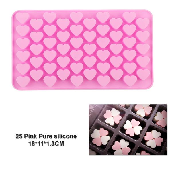 

new diy 3d silicone mold chocolate heart 55 lattices mold cookie tray candy samll little heart 55 candy cake molds