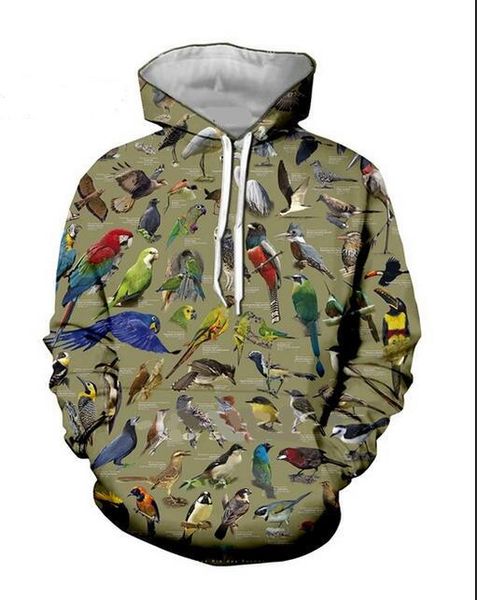 

new bird hoodies mens hooded pullovers printed male hoody 3d printing hooded sweatshirts rr0270, Black