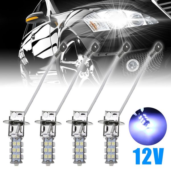 

car signal lamp 4pcs 12v 6000k super white light h3 2835 led car fog driving light lamp bulb