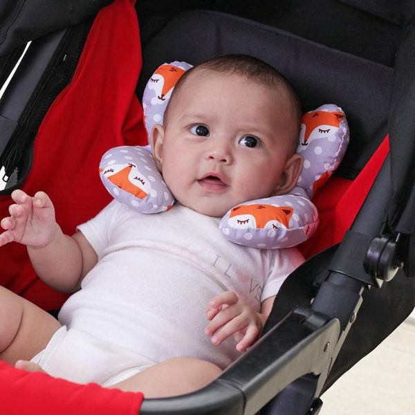 

u-shaped head fixed pillow baby stroller padding cotton kids protection mat
