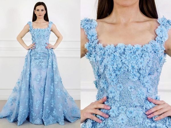 

square neck luxury party платье с съемным поездом полного 3d цветочной аппликации бисер вечернего платье swwep поезд плюс размер формальных, Black;red