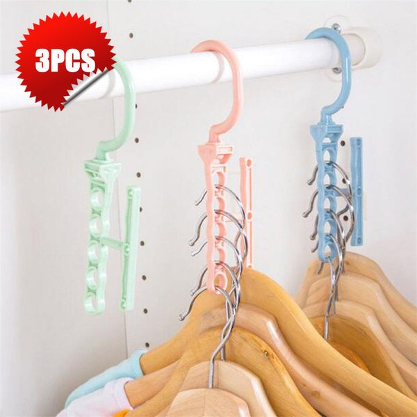 

5 hole space saver wonder magic hook hanger closet organizer space save practical laundry storage organization hanging home tool