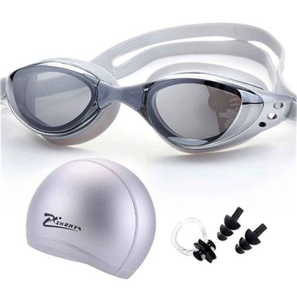 

swimming glasses myopia professional adults pool waterproof cap earplug piscina natacion diving goggles diopter swim eyewear