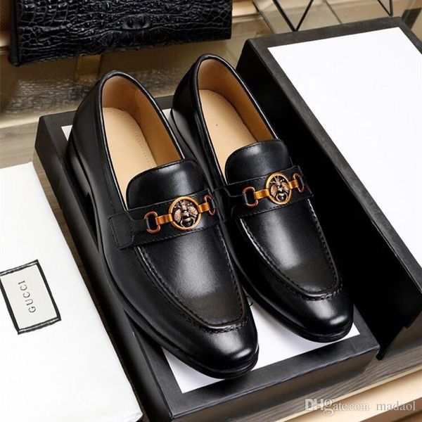 

20fw 2019 new mens wedding shoes 100% genuine leather luxury fashion casual formal shoes original design men's dress shoes cqcq4, Black