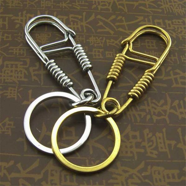

handmade stainless steel keychain pure copper keyring men's car key chain decor accessories collection men boy gift 1pcs, Silver