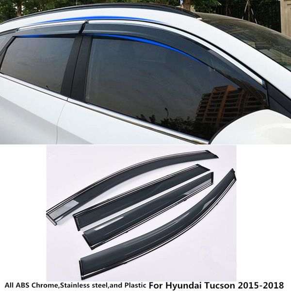 

for hyundai tucson 2015 2016 2017 2018 car body styling cover stick lamp plastic window glass wind visor rain/sun guard vent