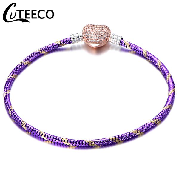 

cuteeco 2019 new heart shape silver charms bracelets for women 17cm-21cm brand bracelet wholesale jewelry, Golden;silver