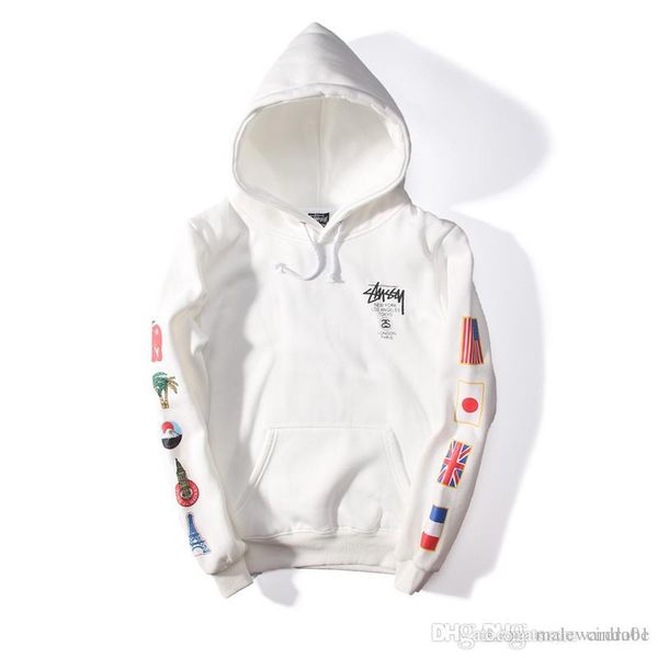 

flags printed world tour hoodies for mens autumn embroidery designer pullover sweatshirts long sleeved hooded clothes, Black