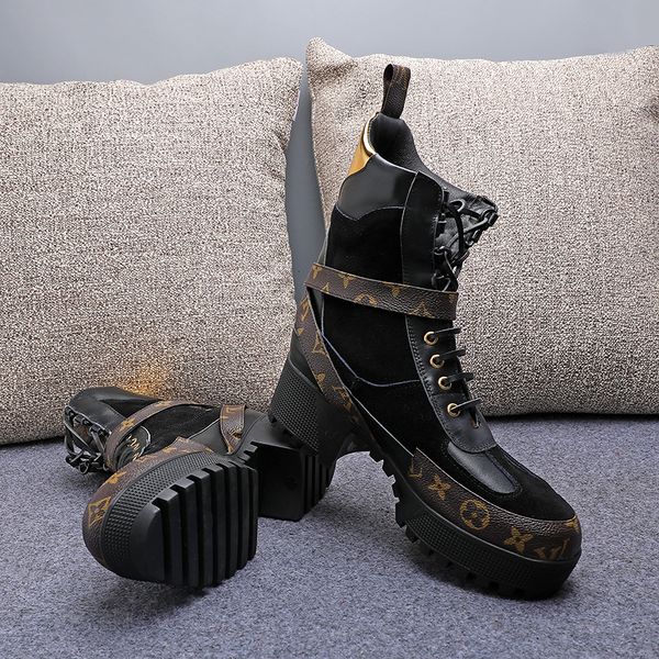 

short boots female british wind 2019 new autumn single boots thick bottom with breathable net red thin skinny boots handsome martin boot, Black