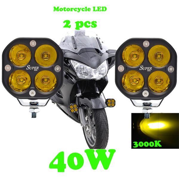 

2pcs motorcycle led light 40w headlight 4800lm super yellow 3000k