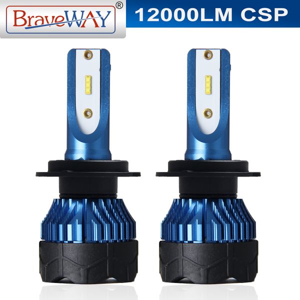 

braveway led car headlight h7 h4 h11 h1 9005 9006 72w 12000lm/pair turbo led bulbs csp headlamp 12v hb3 hb4 h8 h9 h11 fog lights