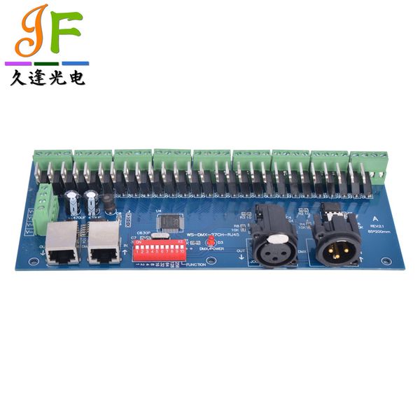 Facile decodificatore 27CH dmx512 Controller dmx512 a 27 canali Driver di uscita RGB a 9 gruppi WS-DMX-27CH-RJ45